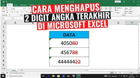 Cara Menghapus Dua Angka Terakhir di Microsoft .